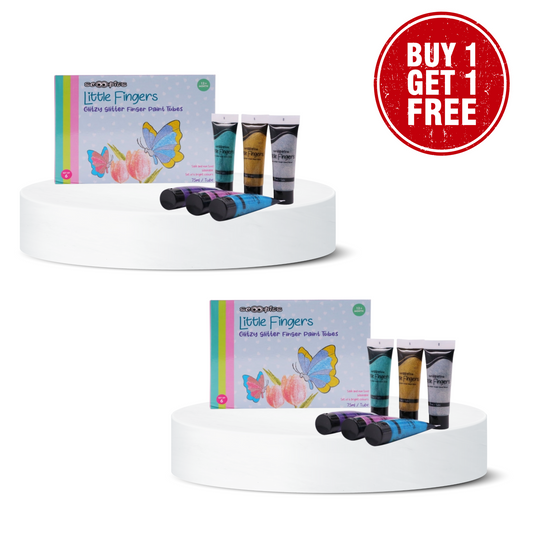 BUY 1 GET 1 FREE, Glitter Finger Paints for Kids Set of 6  | Non-Toxic & Washable  Sensory Finger Paint | Hand painting for Kids