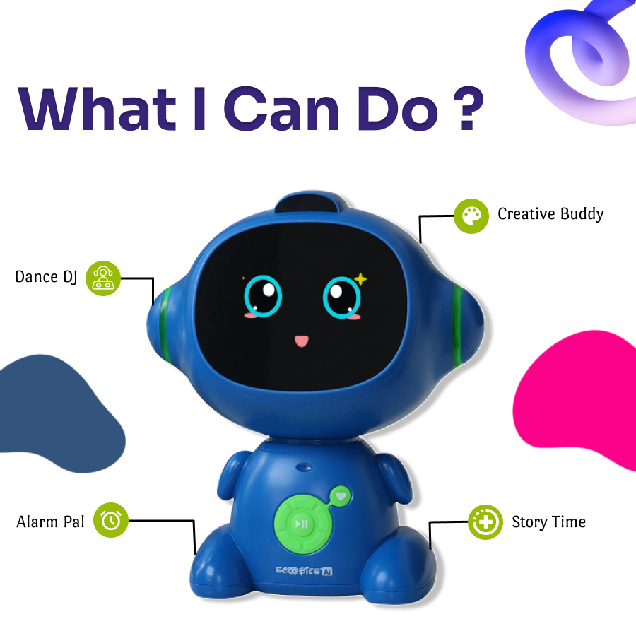 Scoobies Kiki AI-Powered Learning Companion, Screen-Enabled Smart Educational Device |with Parental Controls, Interactive Stories, Games & AI Drawing Tool, Safe & Portable for Kids