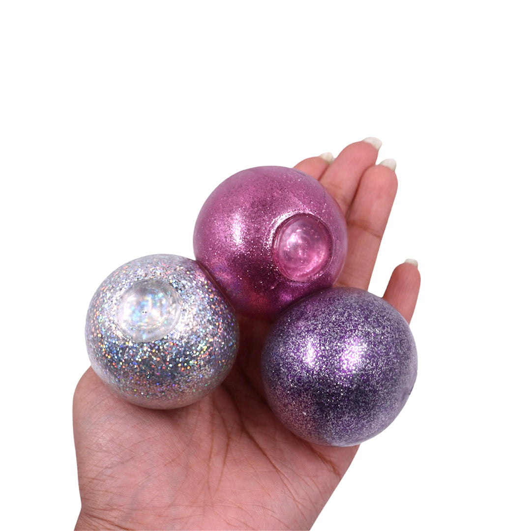 Scoobies Dazzle Drop Balls: Glitter Squishy Balls – Set of 4 (Holographic, Pink, Silver & Gold) Stress Relief & Sensory Play | Sticky, Squishy & Sparkly Fun for Kids & Adults