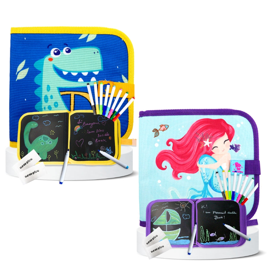 Splash and Dash Doodle Book Combo | Scoo Festive Treat |  Mermaid Magic & Dino Adventure Doodle Book Set