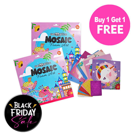 BUY 1 GET 1 FREE,  Mosaic Foam Art | Unicorn and Llama Land with 125 Piece Set | DIY Creative Learning Kit