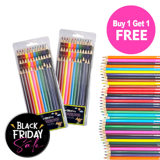 BUY 1 GET 1 FREE,  Coloring Pencils - Pack of 36 Multi-Color Pencils