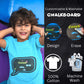 Buy 1 get 1 free Chalk-Le-Tee Tshirt | Blue Speech Bubble Design | With Chalk Markers & Stencil | Reusable | Washable