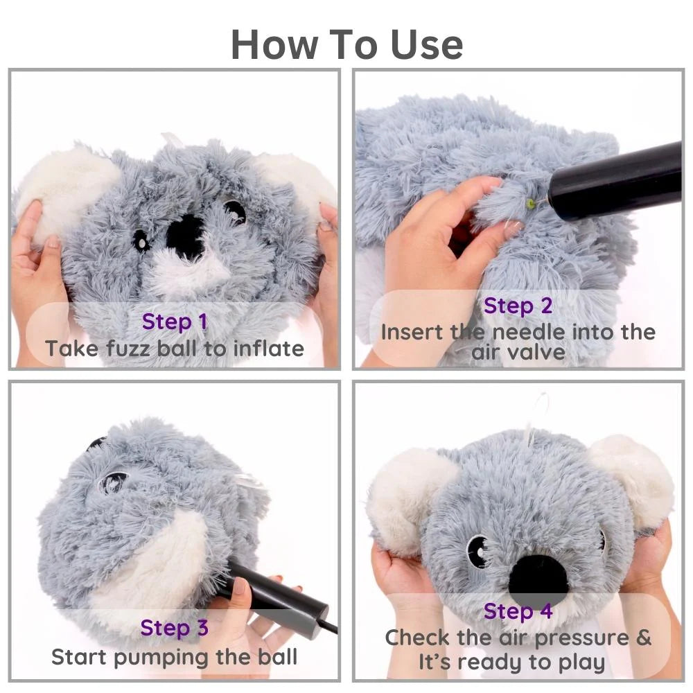 9" Kiki Fluffy Fuzz Ball | Bouncy Plush from Australia's Woodland | Inflatable with Pump