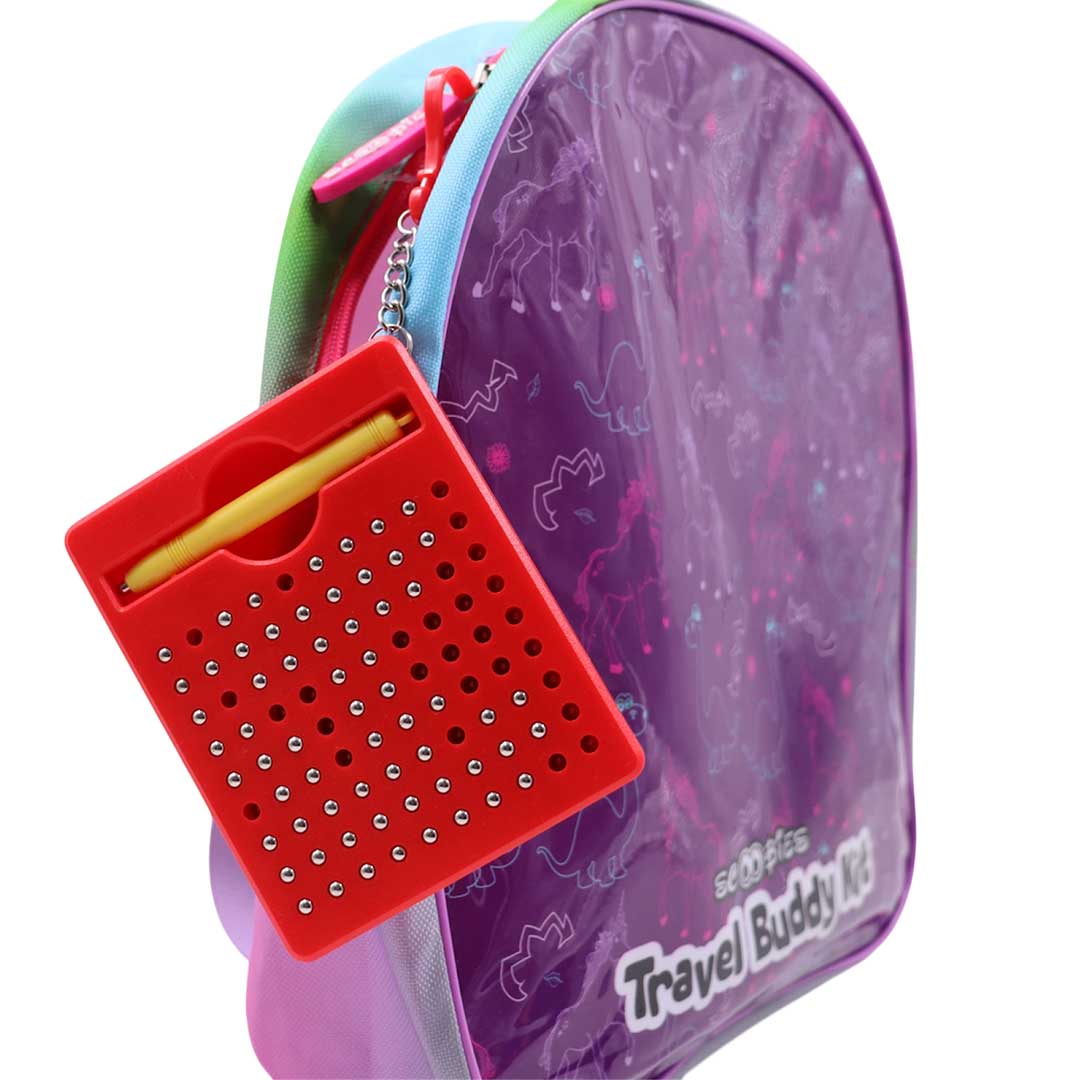 Scoobies Travel Buddy Kit |Kids Travel Activity Bag with Sticky Balls, Scoo Tiny Magnetic Board & Scoo-MagBall Tab | Fun On-The-Go Play | 3+ Years
