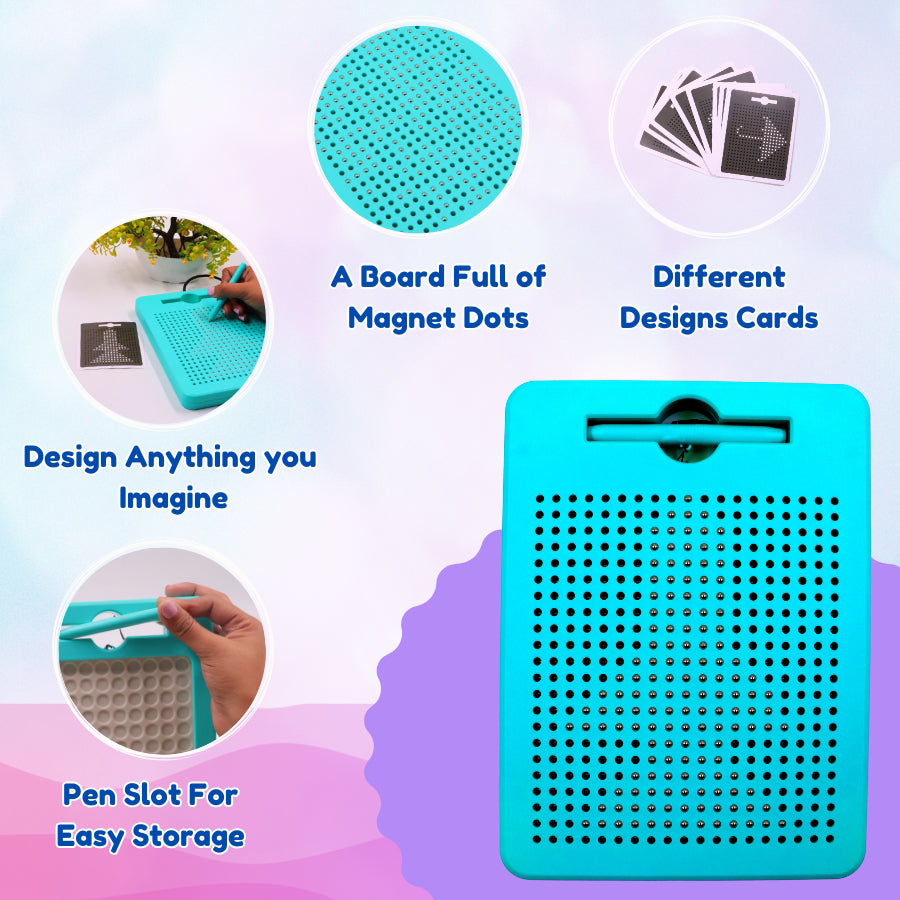 Scoobies Magnetise It , Double Sided Magnetic Board with Stylus| 2 in 1 Magnetic Board , Learning Made Fun and Mess-Free