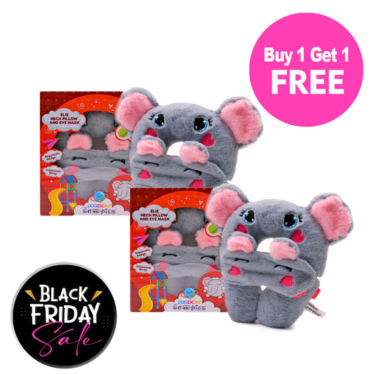 BUY 1 GET 1 FREE,  Elie Plush Neck Pillow and Eye Mask