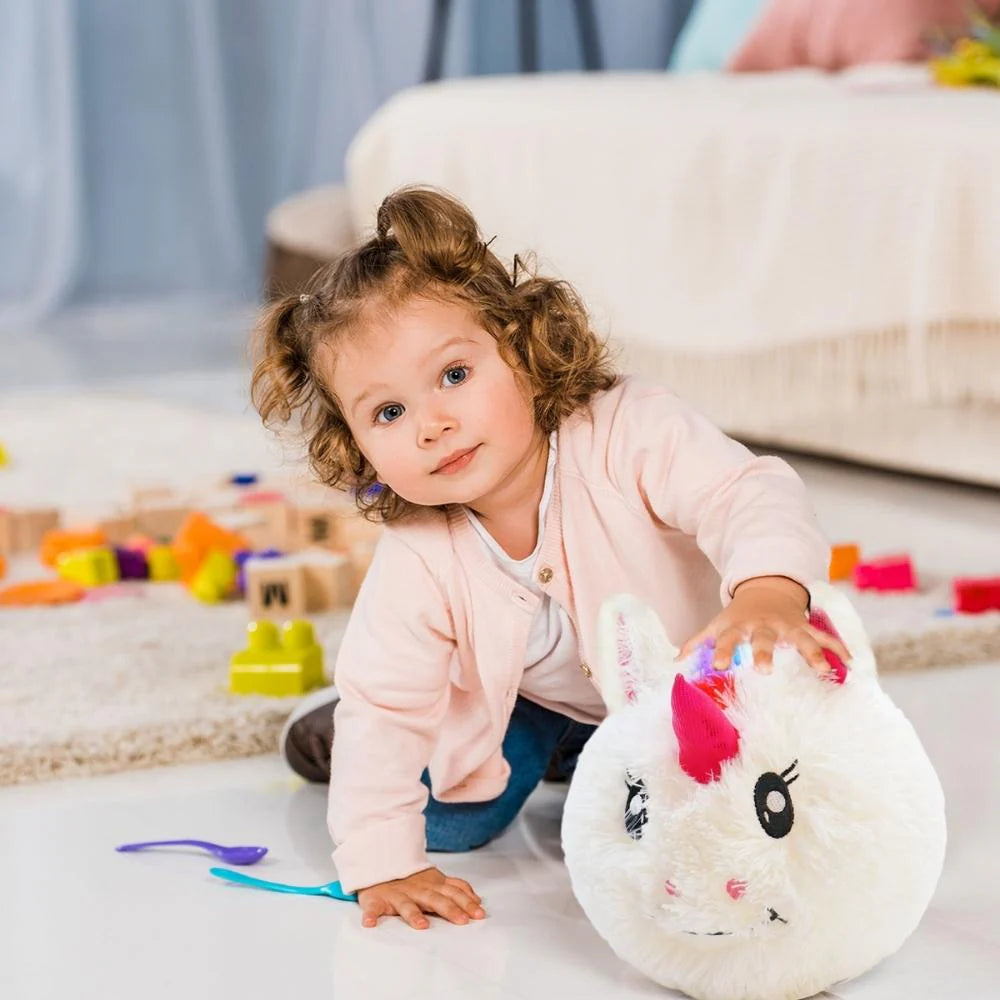9" Unipuff Fluffy Fuzz Ball | Bouncy Plush Toy from Unicorn Wonderland | Inflatable with Pump