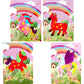 Velvet Art Book (Unicorn World) | 4 Design Cards with 15 Piece Set
