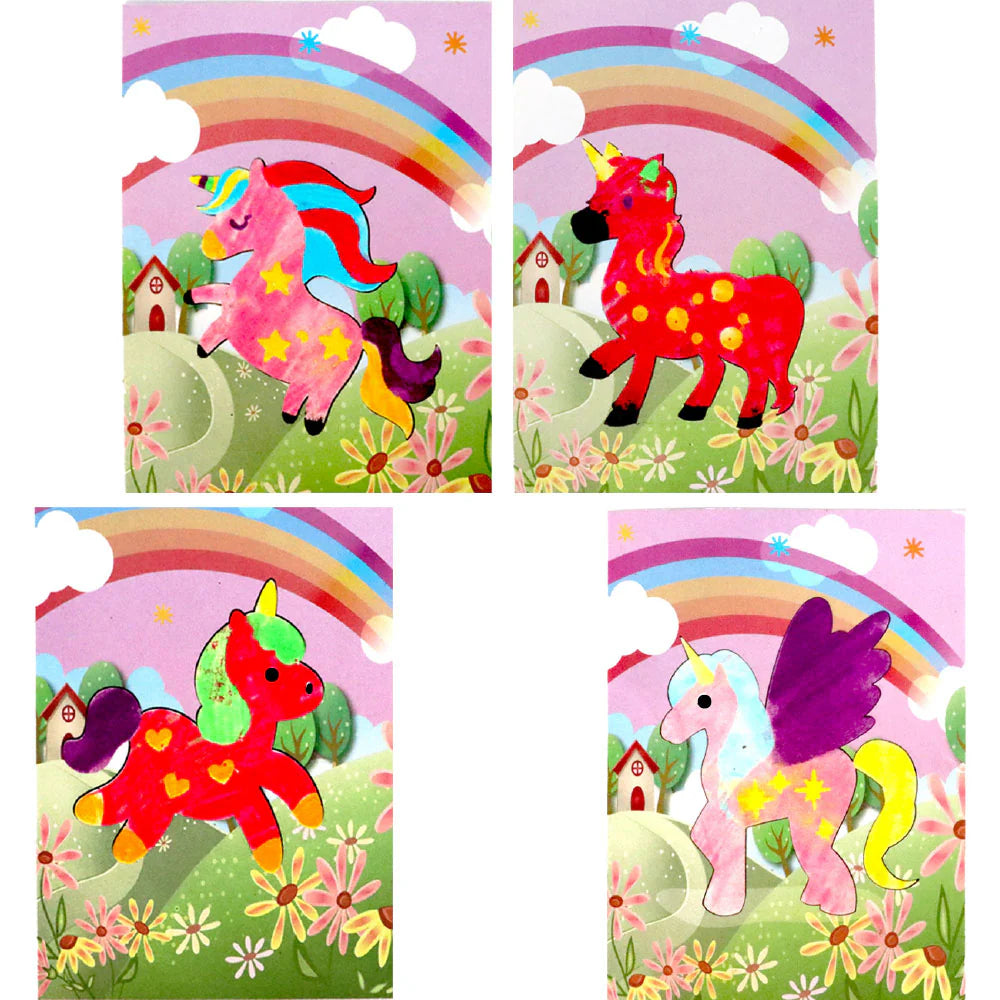 Velvet Art Book (Unicorn World) | 4 Design Cards with 15 Piece Set