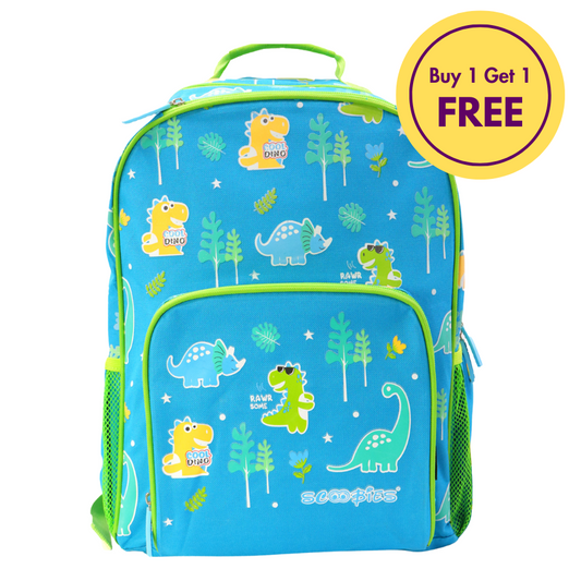 BUY 1 GET 1  FREE - Scoobies Dino Glow-in-the-Dark Backpack 16”  Vibrant Dinosaur Print & Spacious Design!