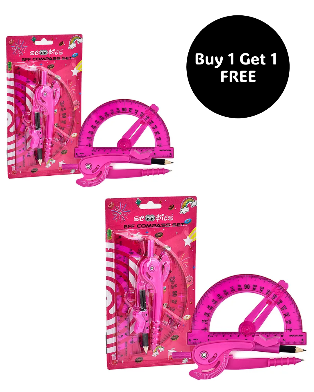Buy 1 Get 1 Free, BFF Compass & Protractor Set - A Mathematics Wizard