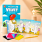 Velvet Art Book (Dinosaur World) | 4 Design Cards with 15 Piece Set