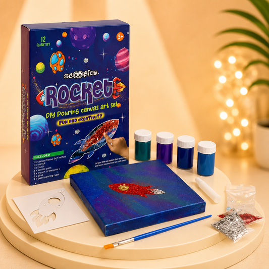 DIY Pouring Canvas Art - The Journey to Space