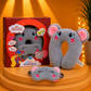 Elie Plush Neck Pillow and Eye Mask