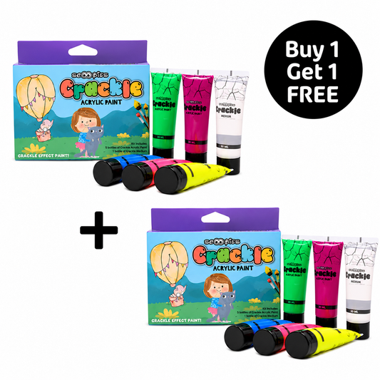 Buy 1 Get 1 Free, Crackle Acrylic Paints Magic Crackle Effects | Kids' Creative Fun | DIY Art Kit