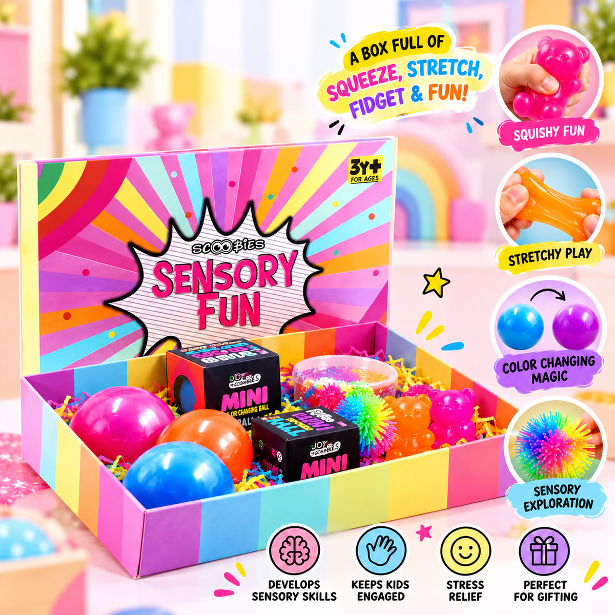 Scoobies Sensory Fun - Spooky & Stimulating Fidget Toys for Endless Fun | Fidget Toys for Play & Relaxation | Colorful and Develops Skills