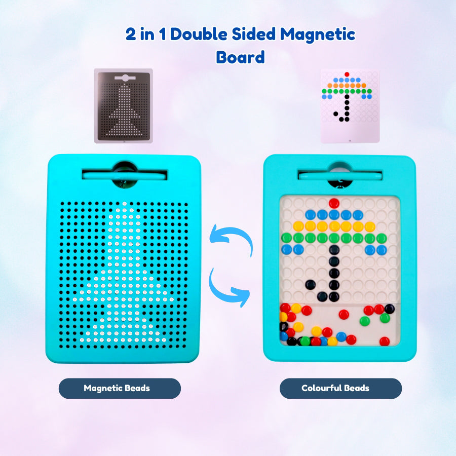 Scoobies Magnetise It , Double Sided Magnetic Board with Stylus| 2 in 1 Magnetic Board , Learning Made Fun and Mess-Free