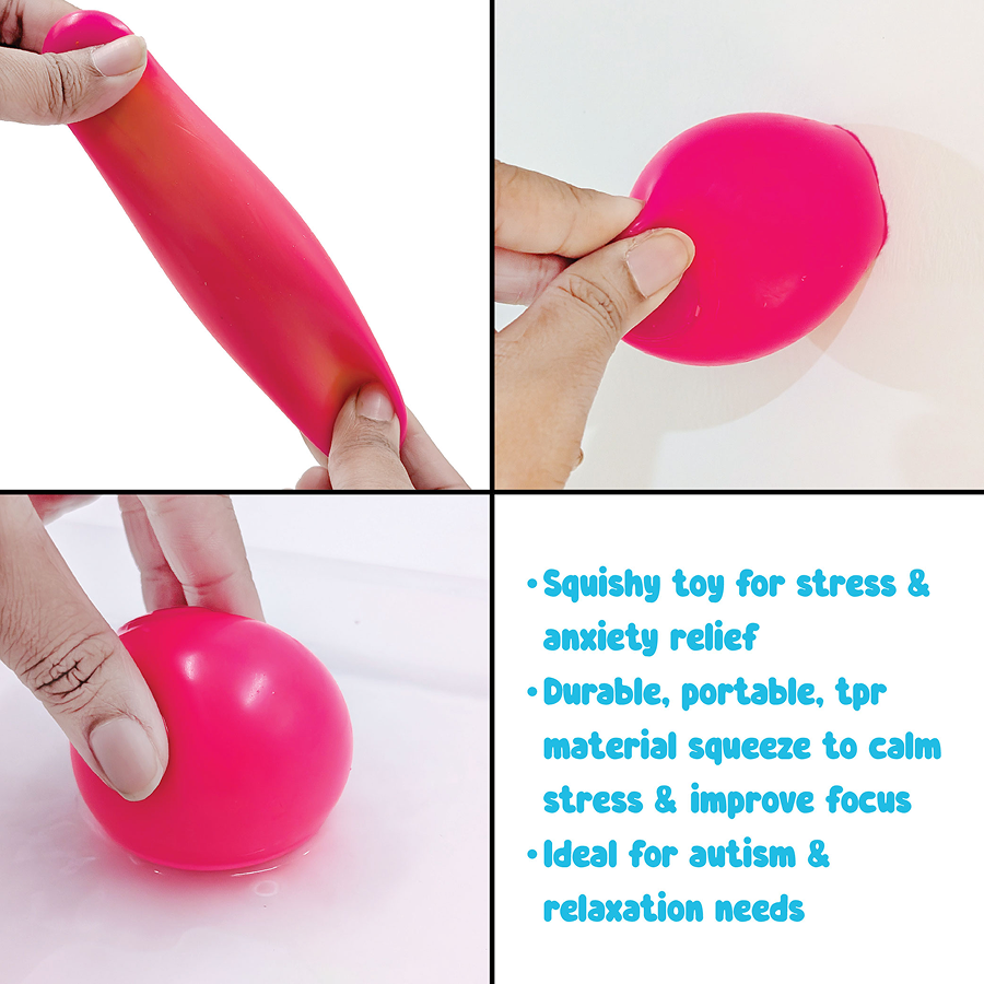 SCOOBIES Mini Color Changing Ball (Pack of 1) | Soft and Sticky Stress Relief Toy – Non-Toxic Rubber Sensory Ball for Kids & Adults | Color-Changing Fidget Fun | Vibrant Colors