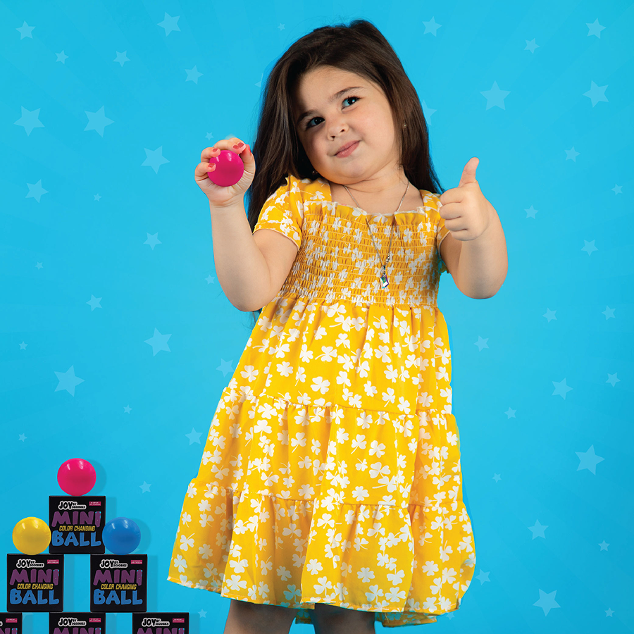 SCOOBIES Mini Color Changing Ball (Pack of 1) | Soft and Sticky Stress Relief Toy – Non-Toxic Rubber Sensory Ball for Kids & Adults | Color-Changing Fidget Fun | Vibrant Colors