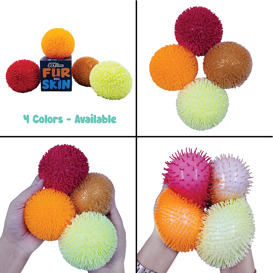 Scoobies Fur Skin Ball – Soft & Spiky Sensory Ball for Kids | Stress Relief & Fidget Toy | Non-Toxic, Stretchable Squeeze Ball | Portable Calming Toy for Boys & Girls | Ideal for Party Favors