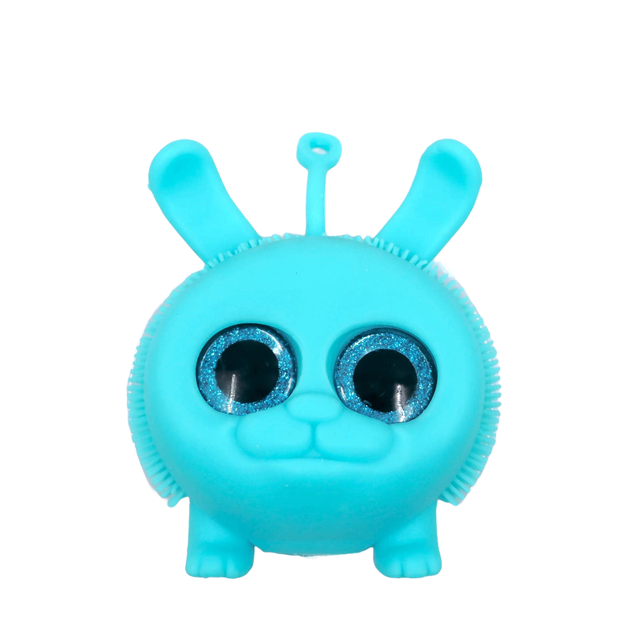 Jello Joy: Glow in the Dark Squishy Toy! | Aqua Blue Squishy Puffer Toy with Sparkly Eyes | Perfect for Bath Time and Stress Relief