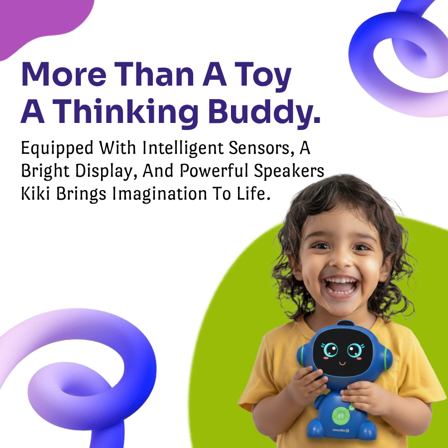 Scoobies Kiki AI-Powered Learning Companion, Screen-Enabled Smart Educational Device |with Parental Controls, Interactive Stories, Games & AI Drawing Tool, Safe & Portable for Kids
