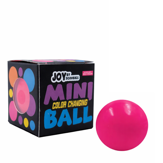 SCOOBIES Mini Color Changing Ball (Pack of 1) | Soft and Sticky Stress Relief Toy – Non-Toxic Rubber Sensory Ball for Kids & Adults | Color-Changing Fidget Fun | Vibrant Colors
