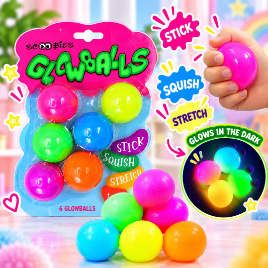 Glowballs: The Multi-Color, Glow-in-the-Dark Sensory Balls | Squishy Fun For Kids | The Perfect Fidget Stress Buster