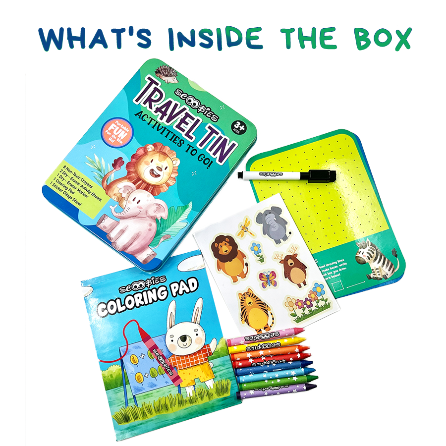 Wild Adventure Travel Tin – On-the-Go Fun & Creativity for Kids 3+ | Screen-Free, Reusable Activity Kit
