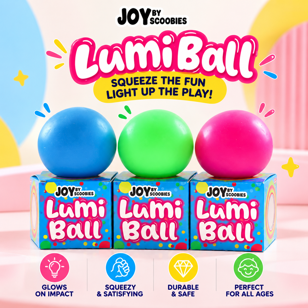 Lumi Ball –  The Glow-in-the-Dark Sensory Ball | Squishy Fun for Kids | The Perfect Fidget Stress Buster