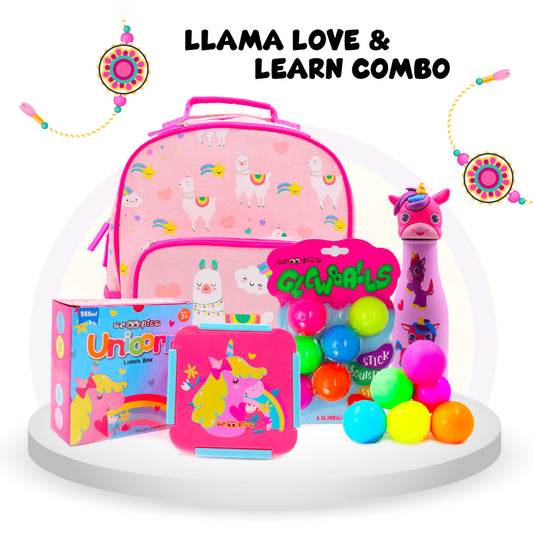 Llama Love & Learn Combo 🦙💖Rakhi Special Hamper 🎁 4-in-1 Gift Set