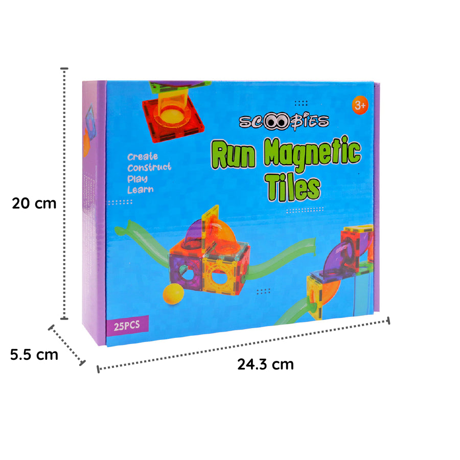 Run Magnetic Tiles - 25 Piece Construction Set