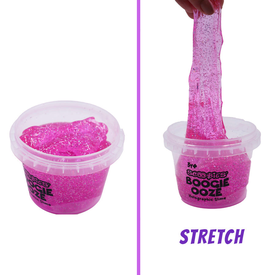 Scoobies Boogie Ooze Holographic Slime Set , 3 Non-Sticky Glitter Slimes |Safe Sensory Fun for Kids 3+