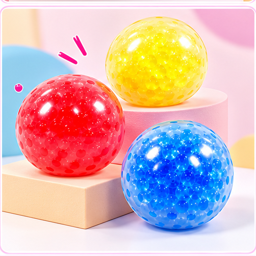 Scoobies Bead-a-Boo Balls, 4 PCS Sensory Squishy & Fidget Toy Set for Kids | Colourful Bead-Filled Stress Relief Balls with Soft Squeeze Texture, Stretchy Sensory Play & Spiky Fidget Ball | Ages 3+
