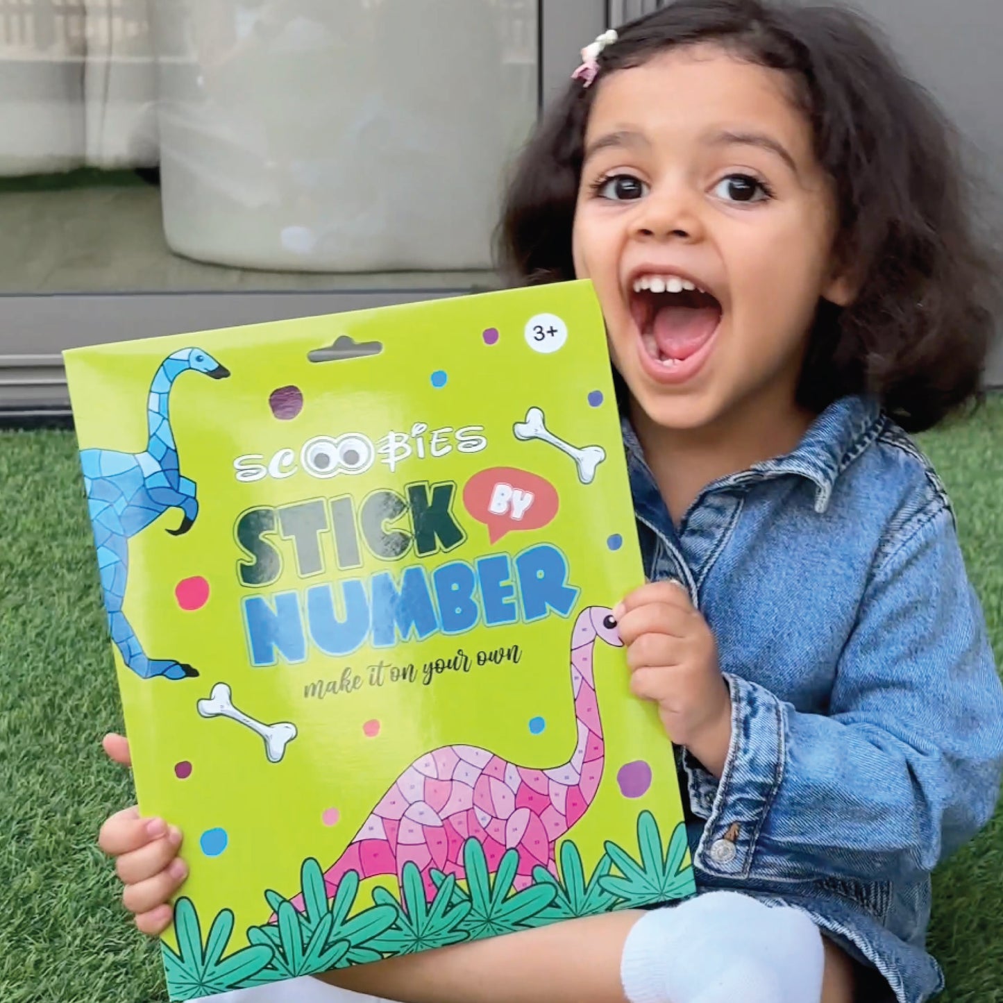Stick by Number | Dinosaur Design | 300+ Repositionable Stickers | Stick and Color Activity | Educational Puzzle Game