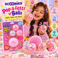 Scoobies Pop-a-fetti Balls: 3 Confetti Squishy + 1 Fuzzy Spiky Sensory Ball (Set of 4)| (Pink, Silver, Red & Multicolor) Stress Relief & Sensory Play | Shake, Squish & Shine | Sticky, Squishy & Sparkly Fun for Kids & Adults