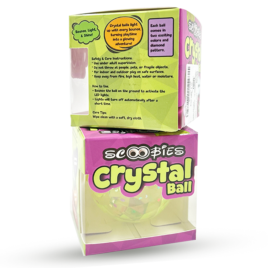 Crystal Ball (Pack of 1) LED Flashing Bouncing Ball , Sensory Play Toy for Kids (3+ Years)
