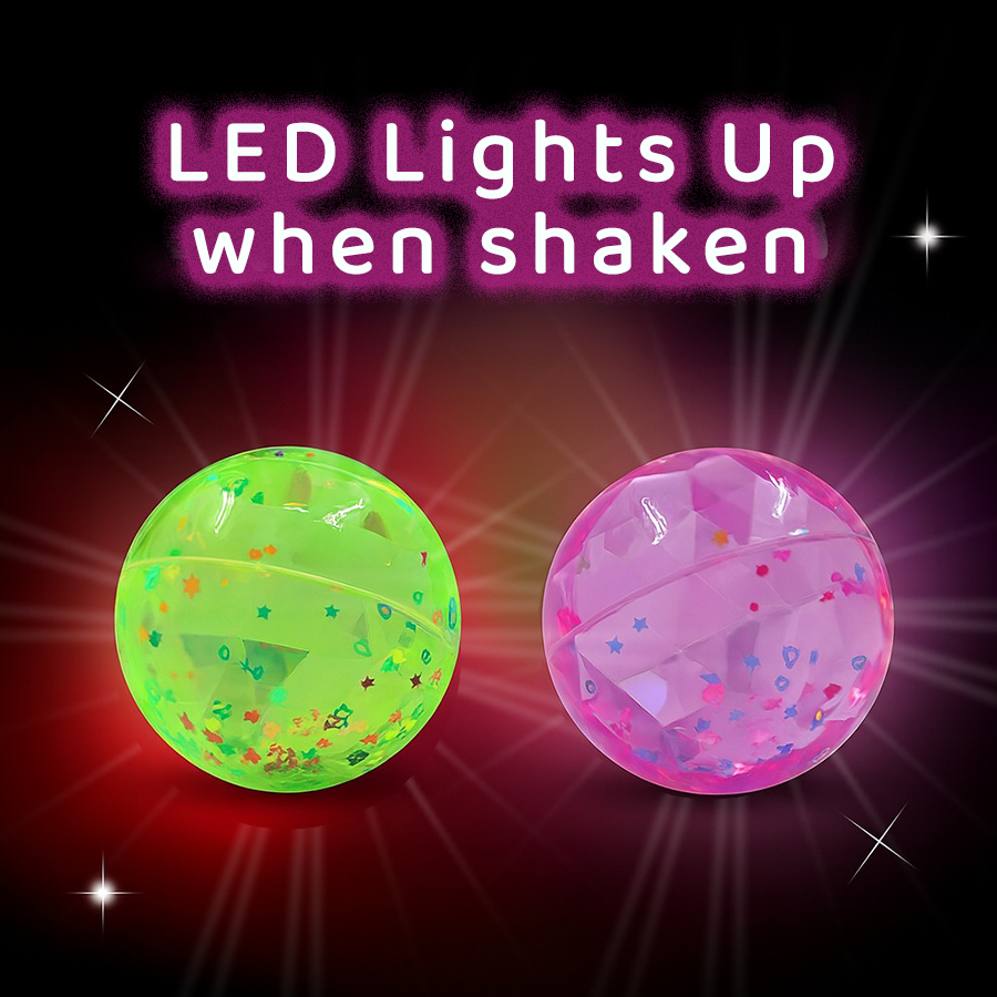Crystal Ball (Pack of 1) LED Flashing Bouncing Ball , Sensory Play Toy for Kids (3+ Years)