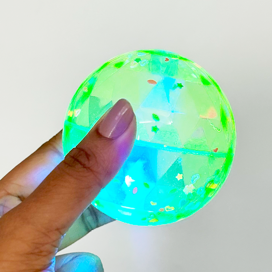 Crystal Ball (Pack of 1) LED Flashing Bouncing Ball , Sensory Play Toy for Kids (3+ Years)