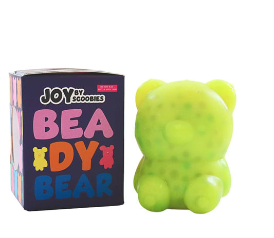 Beady Bear – Soft Squishy Stress Relief Toy for Kids | Sensory Fidget Toy with Beads | Safe Non-Toxic Material | Washable & Reusable | Portable Calm Toy for Boys & Girls (3+ Years)
