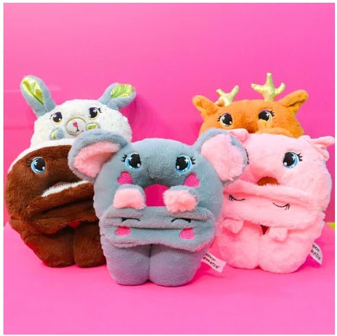 Peaches Plush Neck Pillow and Eye Mask