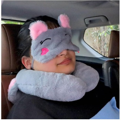 Elie Plush Neck Pillow and Eye Mask