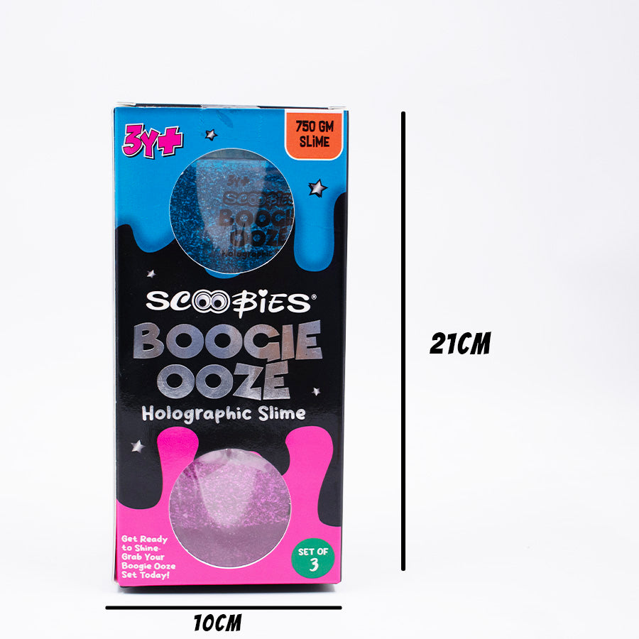 Scoobies Boogie Ooze Holographic Slime Set , 3 Non-Sticky Glitter Slimes |Safe Sensory Fun for Kids 3+