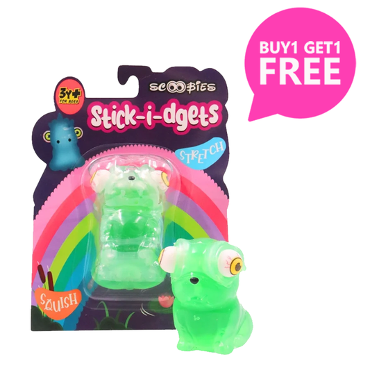 Buy 1 get 1 free Stick-i-dgets (Green) - Color-Changing Squishy Toy that glows and pops!