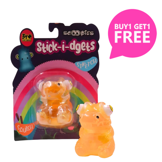 Buy 1 get 1 free Stick-i-dgets (Orange) - Color-Changing Squishy Toy that glows and pops!