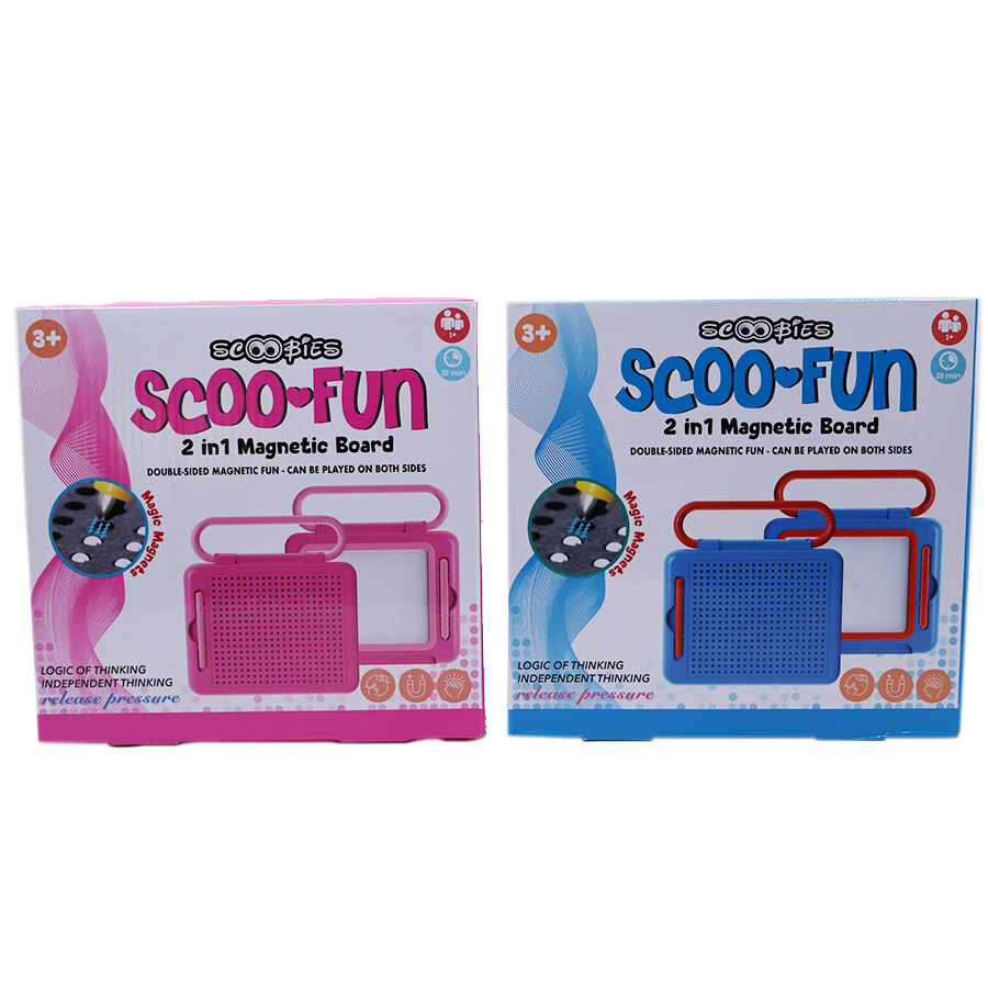 Scoo Fun (Pink) 2-in-1 Board Magical Slate and Magnetic Board Writing & Magnetic Play| Learning Toy with Art Fun Doodles & Magnetic Play with Alphabets Numbers & Shapes , Educational Toy for Kids (3+ Years)