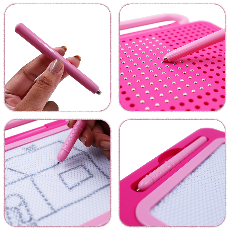 Scoo Fun (Pink) 2-in-1 Board Magical Slate and Magnetic Board Writing & Magnetic Play| Learning Toy with Art Fun Doodles & Magnetic Play with Alphabets Numbers & Shapes , Educational Toy for Kids (3+ Years)