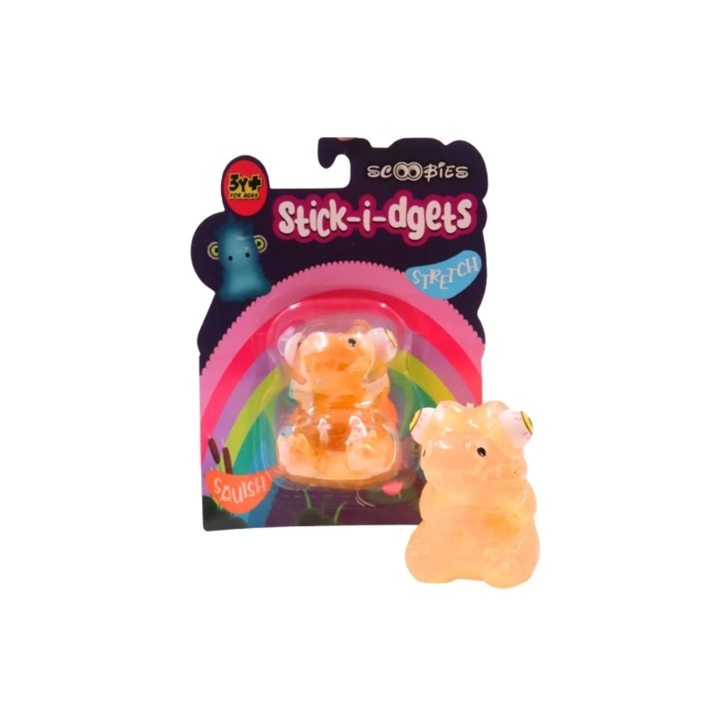 Stick-i-dgets (Orange) - Color-Changing Squishy Toy that glows and pops!