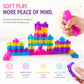 Scoobies Build-A-Squish Soft Blocks, 32 PCS Squishy Building Blocks for Kids | Flexible & Translucent Sensory Construction Toy, Stack, Connect & Create | Creative Learning & Fine Motor Skills Toy for Ages 3+